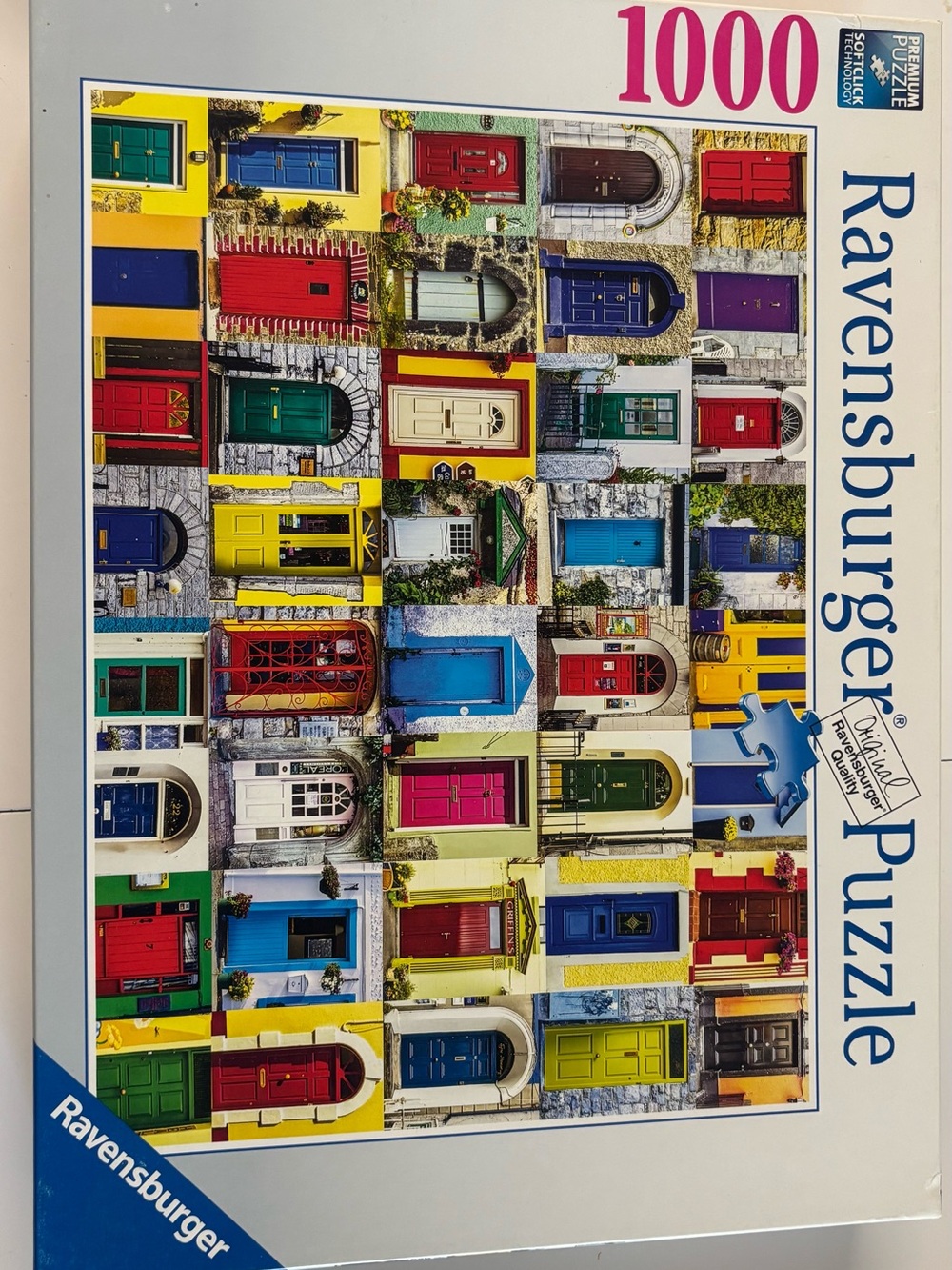 Ravensburger 1000-Piece Puzzle Colorful Doors Collage - Red, Blue, Yellow, Green